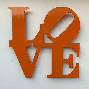 Metal LOVE Wall Artwork Orange NWOT